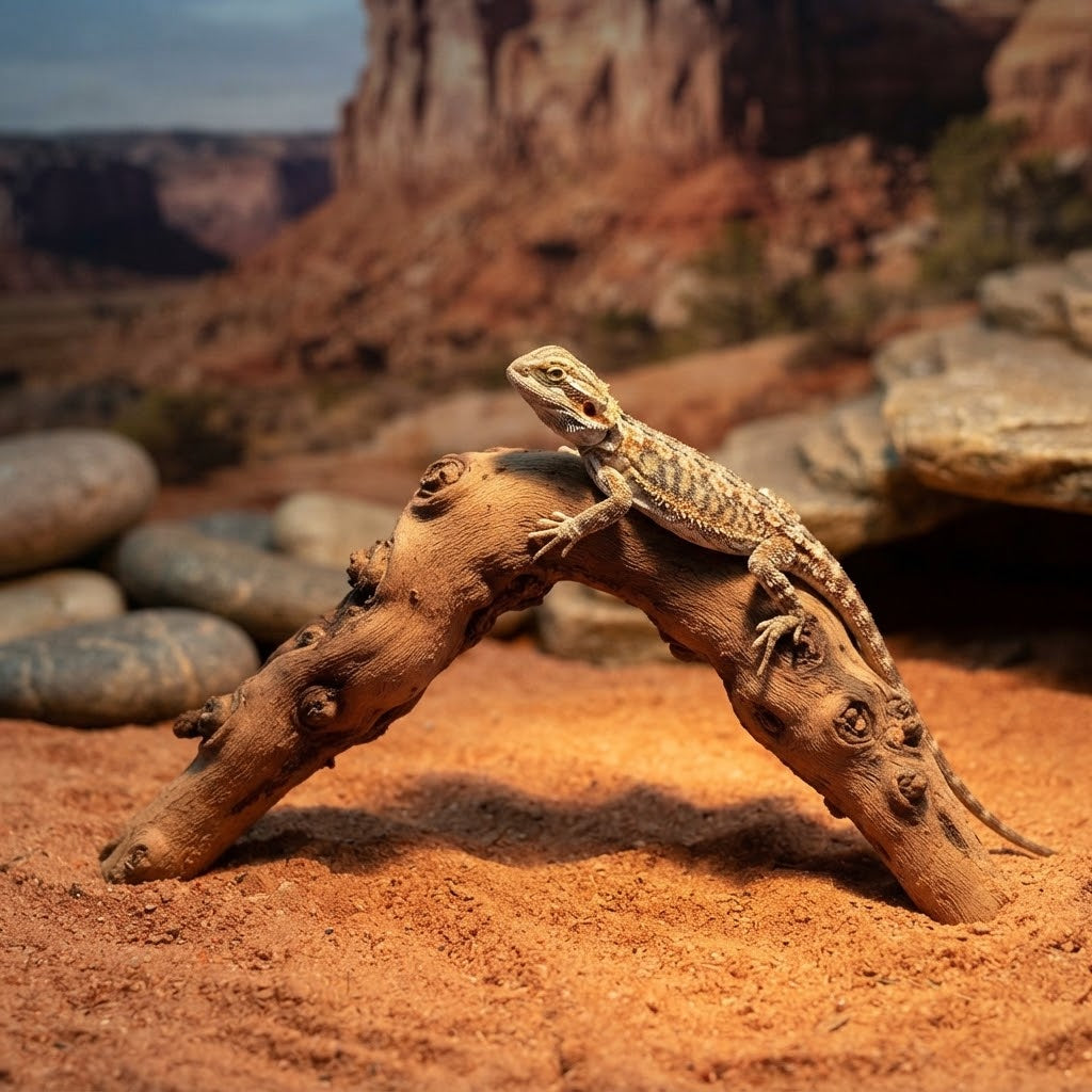 Natural Pomegranate Wood Branch for Reptile Terrarium | Climbing Driftwood Décor for Hermit Crab, Bearded Dragon & Gecko