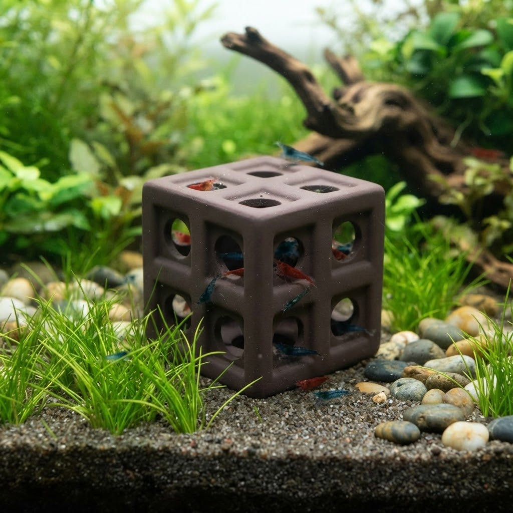 Purple Clay Ceramic Breeding Pot Hide for Aquarium | Shrimp & Fish Hiding Cave Tank Décor, Breeding & Display Pot
