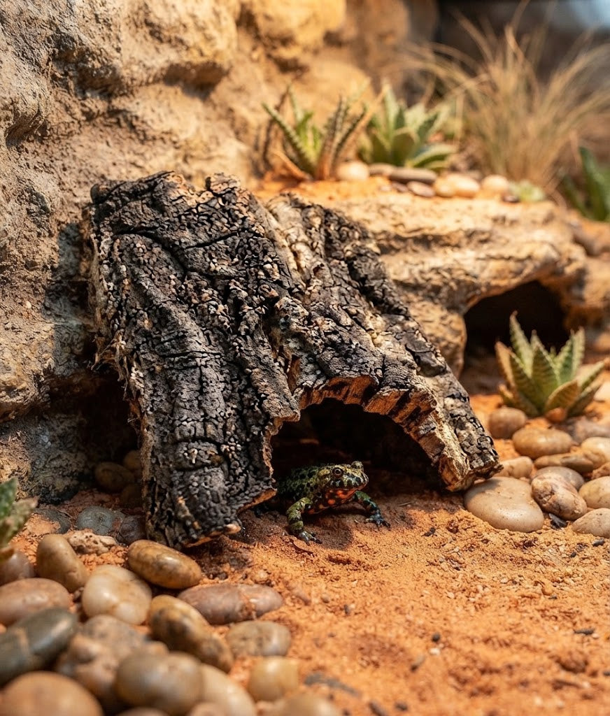 Cork Bark Acrylic Reptile Enclosure Kit | Terrarium Décor for Lizard, Tarantula & Spider Climbing & Hiding Habitat