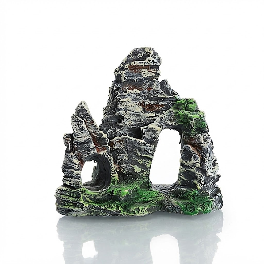 Resin Rock Landscape Ornament for Fish Tank | Realistic Aquarium Décor, Shrimp Hide & Bonsai-Style Miniature