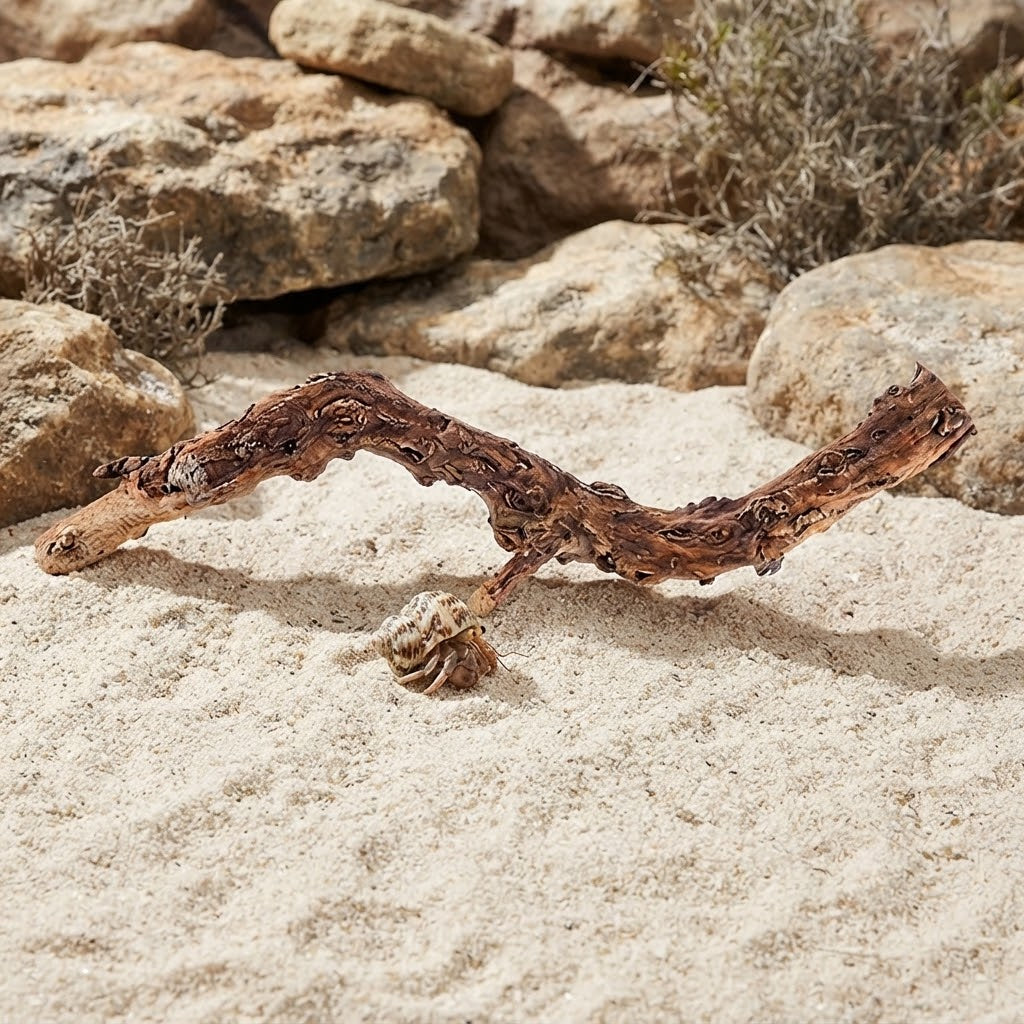 Natural Pomegranate Wood Branch for Reptile Terrarium | Climbing Driftwood Décor for Hermit Crab, Bearded Dragon & Gecko