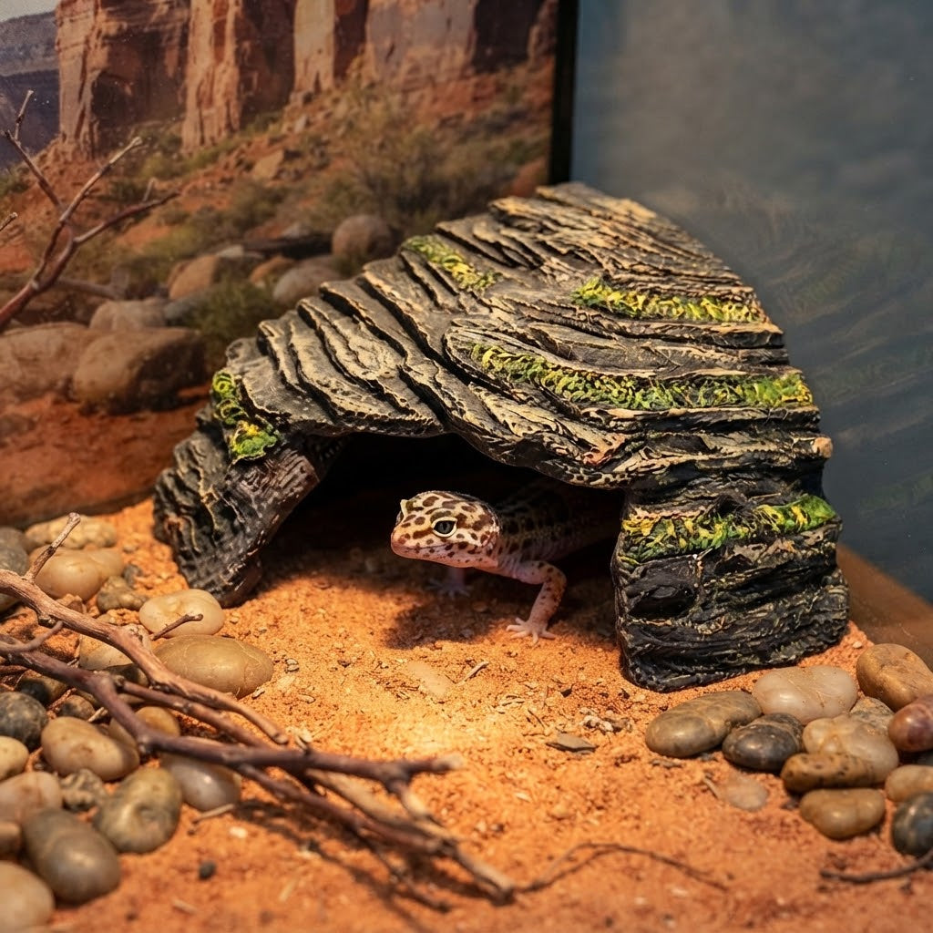 Resin Turtle Basking Platform & Hide Cave | Reptile Dock with Hiding Hole for Turtle Tank, Aquarium & Terrarium Décor